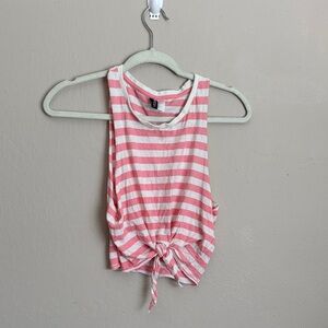 H & M White and pink Striped Tank Top size small